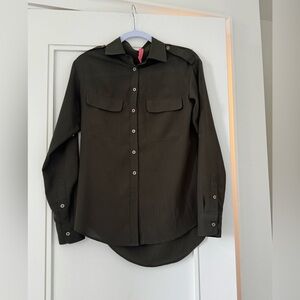 Eighty Sixty Olive Green Button Down Military Shirt XS